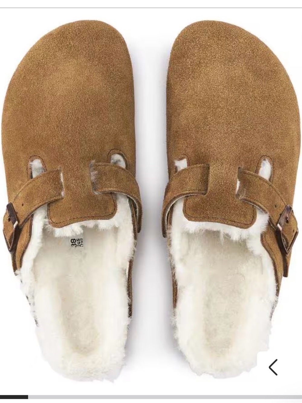 Birkenstock Suede Shearling Clogs in Brown